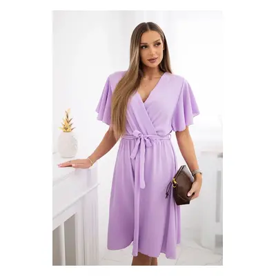 Kesi Włoski Dress with a plunging neckline light purple