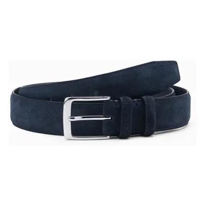 Ombre Men's monochromatic natural suede belt - navy blue