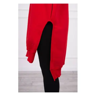 Insulated sweatshirt with red side slits