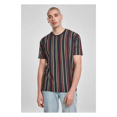 Printed Oversized Retro Striped Midnight Blonde/Tan T-Shirt