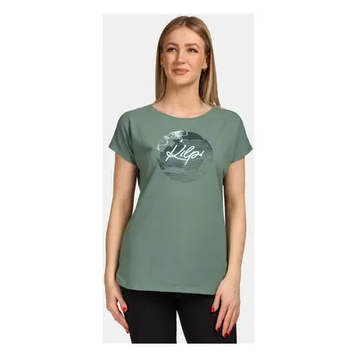 Women's cotton T-shirt Kilpi NELLIM-W Khaki