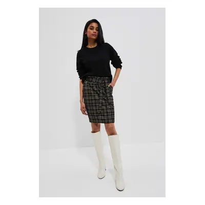 Plaid skirt with ties