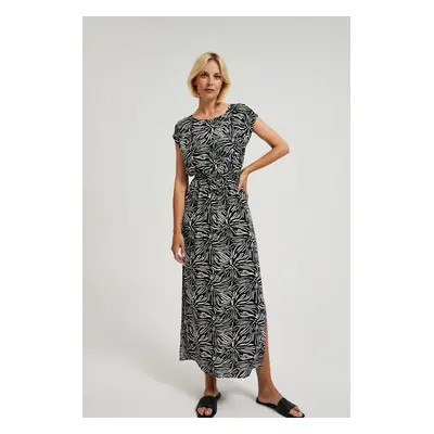 Women's patterned maxi dress MOODO - black