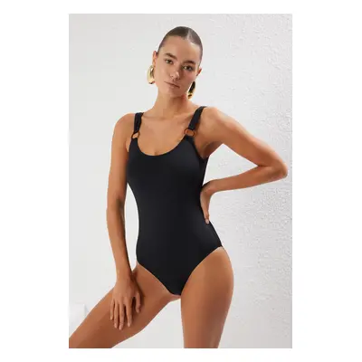 Trendyol Black U Neck Accessory Regular Swimsuit