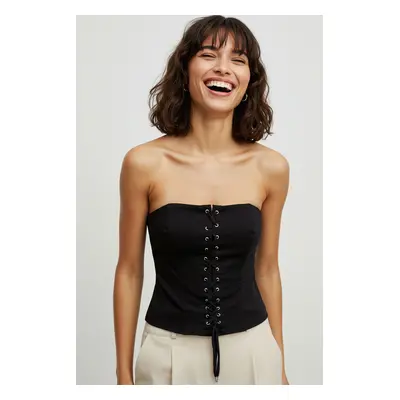 Trendyol Black Tie Detail Woven Bustier