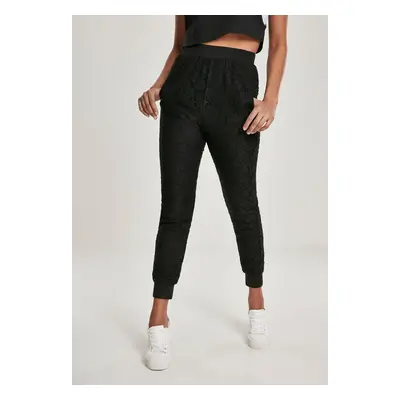 Women's Lace Jersey Jog Pants Black