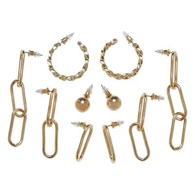 Assorted Chain Earrings 5-Pack - Gold Color