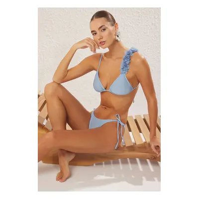 Trendyol Blue Triangle Applique Bikini Set