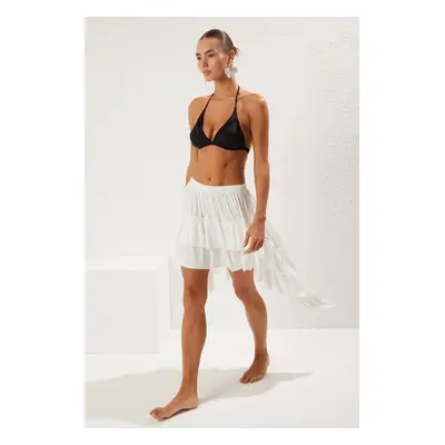 Trendyol Ecru x Woven Ruffle Beach Skirt