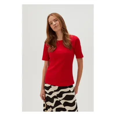 Women's ribbed T-shirt MOODO - red