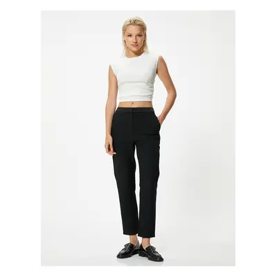 Koton Carrot Cut Standard Fabric Trousers with Waist Pockets