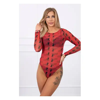 Red body blouse with pistols