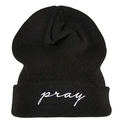 Pray Embroidery Beanie Black/White