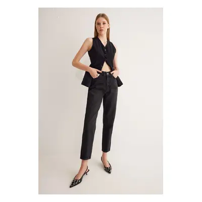 Trendyol Black High Waist Mom Jeans