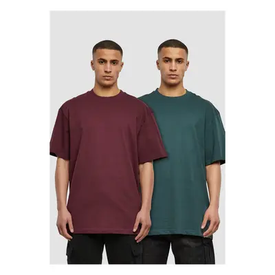 Men's Tall Tee 2-Pack Burgundy and Bottle Green T-Shirts