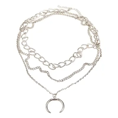 Open-Ring Layering Necklace - Silver Color