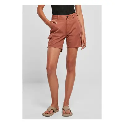 Women's Terracotta Cargo Shorts with High Waist