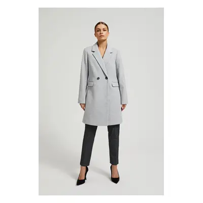 Women's coat with buttons MOODO - gray