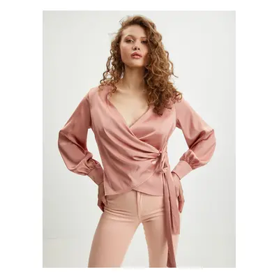 Pink Ladies Wrap Satin Blouse Guess Lovisa - Women