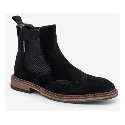 Suede Men's Ankle Boots Chelsea Big Star Black