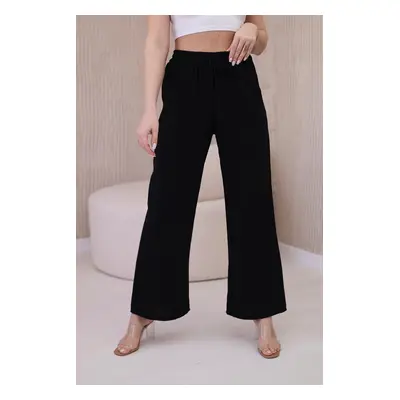 Viscose wide trousers black