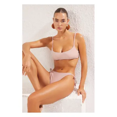 Trendyol Powder*St Plain Bralette Regular Waist Bikini Set