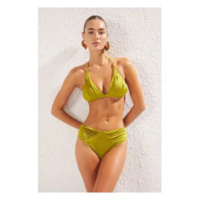 Trendyol Green Triangle Draped Regular Bikini Set