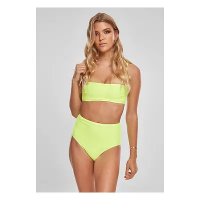 Electric Lime Women's High Waist Electric Lime Bandeau Bikini