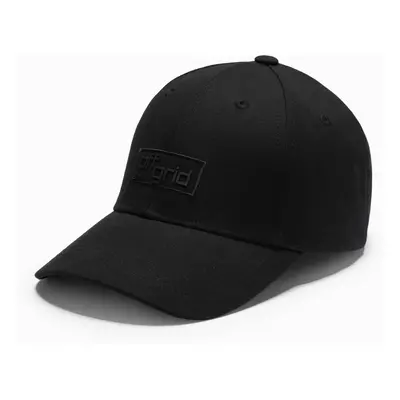 Ombre Men's baseball cap with visor and rectangular patch - black