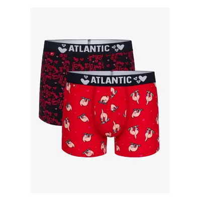 Men's Boxer Shorts ATLANTIC 2Pack - Red/Dark Blue