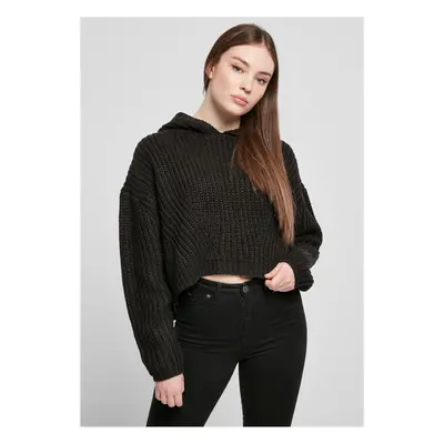 Women's Oversized Hooded Sweater - Black