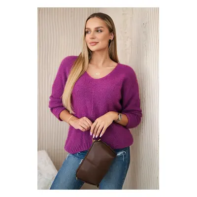 Włoski V-neck sweater violet