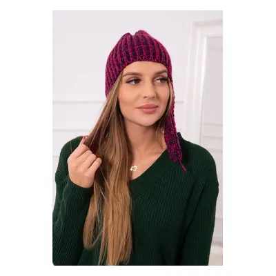 marka niezdefiniowana Women's long eared cap Jana K314 fuchsia + black