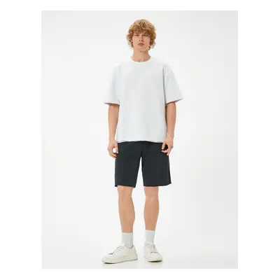 Koton Oversize Bermuda Washed Shorts with Lace Waist Pockets