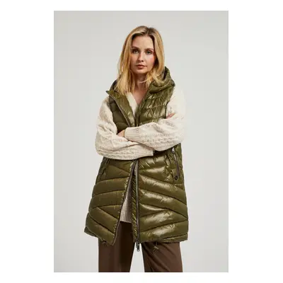 Women's quilted vest MOODO - olive green