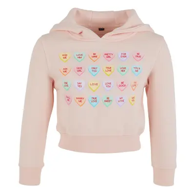 Children's cropped sweatshirt Sweet Heart Candy pink