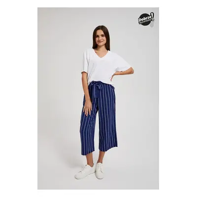 Women's striped pants Moodo - blue