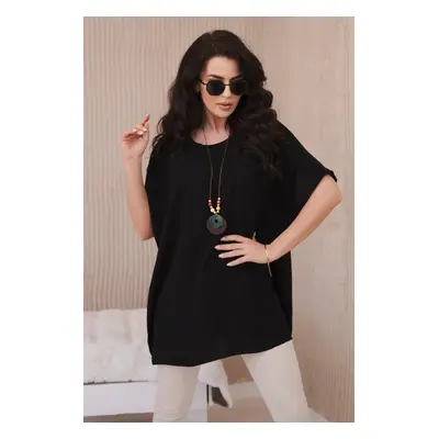 Kesi Włoski Oversized blouse with pendant black