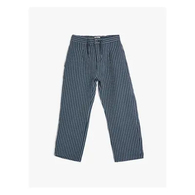 Koton Lace-Up Waist Trousers Buttoned Pocket Detailed Cotton