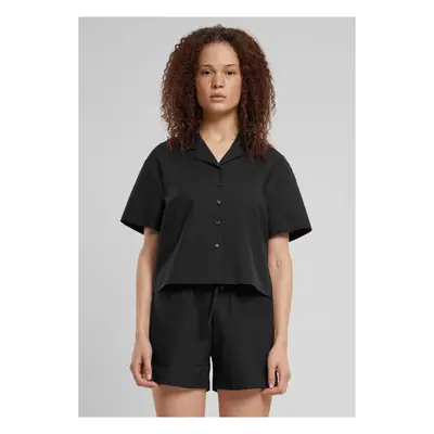 Women's Seersucker shirt - black