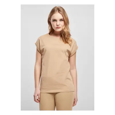 Women's T-shirt with extended shoulder union beige