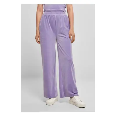 Women's Straight Velvet Sweatpants High Waisted Lavender