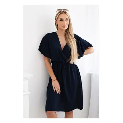 Kesi Włoski Dress with a plunging neckline navy blue