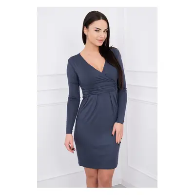 marka niezdefiniowana Dress fitted with a cut under the bust graphite