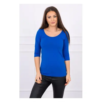 Blouse with a round neckline purple-blue