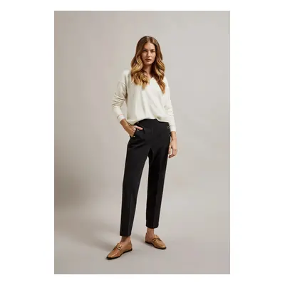 Women's trousers with decorative buttons MOODO - black