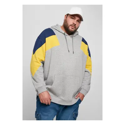 Oversize 3-Tone Hoody Grey/Honey/Navy Blue