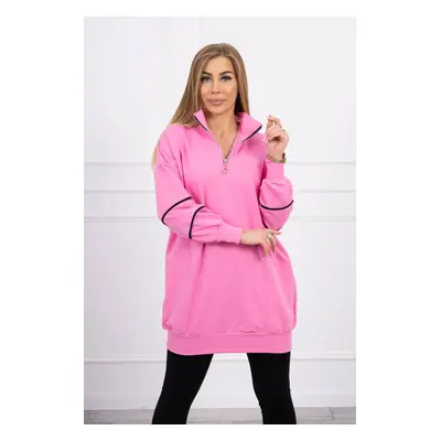 Sweatshirt with zip and pockets light pink