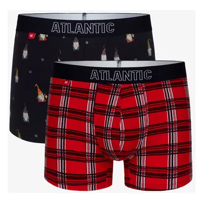 Men's Boxer Shorts ATLANTIC 2Pack - Dark Blue/Red