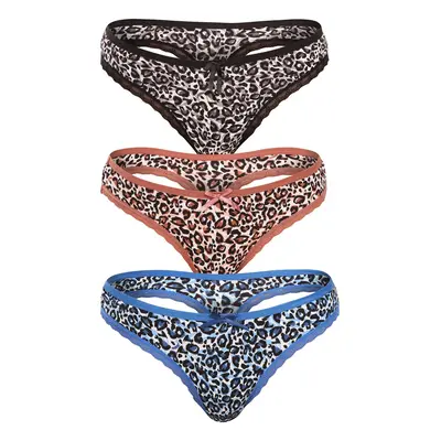 3PACK women's thongs Fine woman multicolor